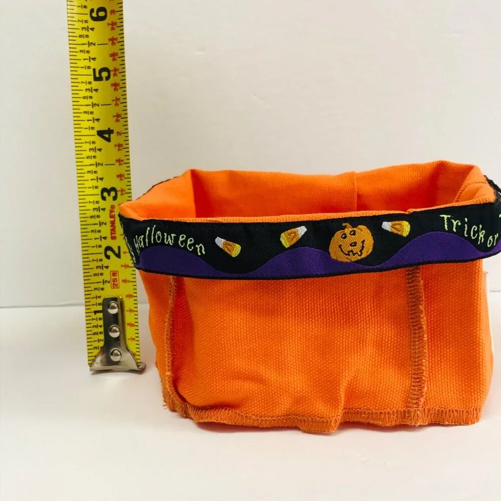 Longaberger 2004 Happy Halloween Fabric Basket Liner Orange 5